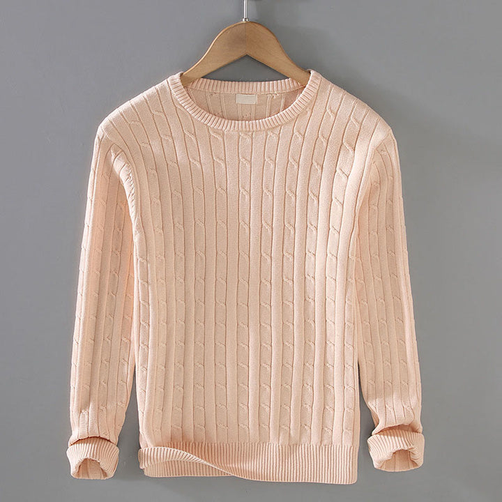Pull ras du cou à manches longues en pur coton pour homme, motif Buddha Stones, en maille torsadée - Mocassin - US/UK/AU42，EU52 (3XL) - image 2