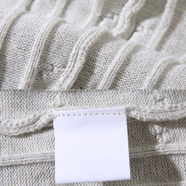 Pull ras du cou à manches longues en pur coton pour homme, motif Buddha Stones, en maille torsadée - image 11