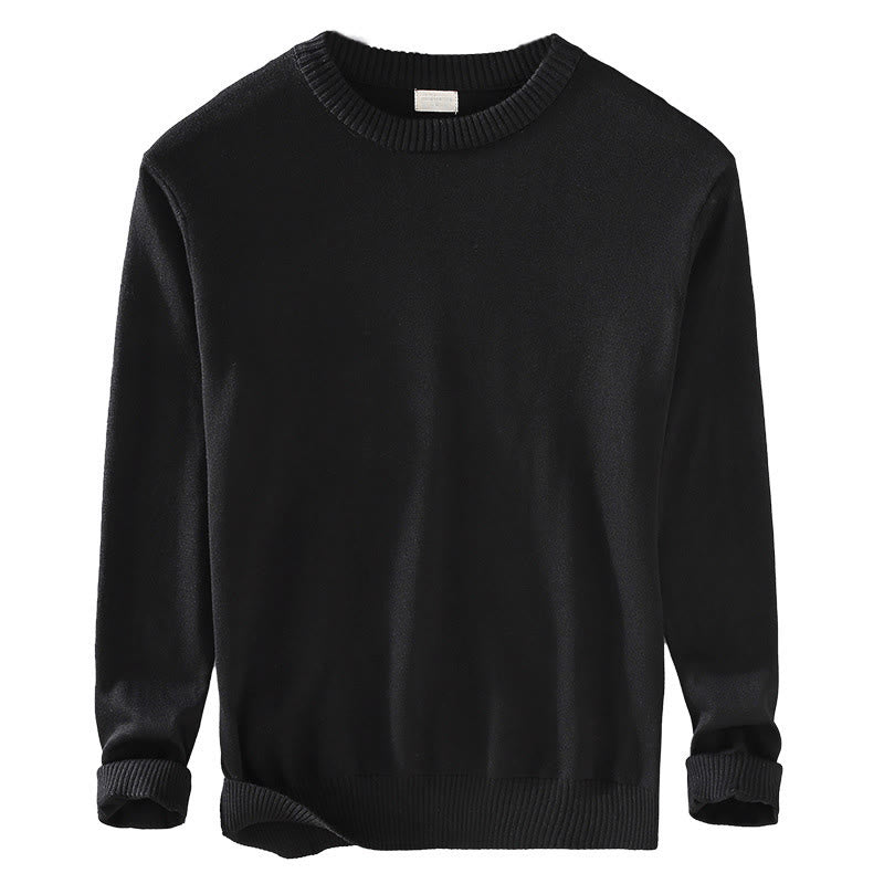 Pull ras du cou à manches longues en pur coton thermique à motif côtelé Buddha Stones pour homme - image 2