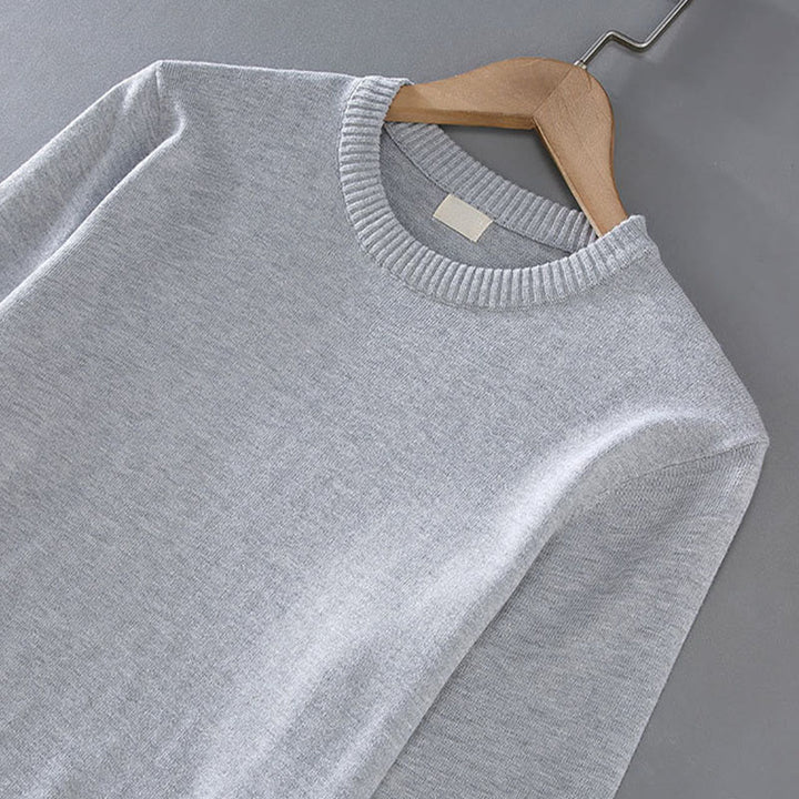 Pull ras du cou à manches longues en pur coton thermique à motif côtelé Buddha Stones pour homme - image 5