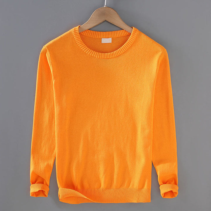 Pull ras du cou à manches longues en pur coton thermique à motif côtelé Buddha Stones pour homme - Orange - US/UK/AU42，EU52 (3XL) - image 11