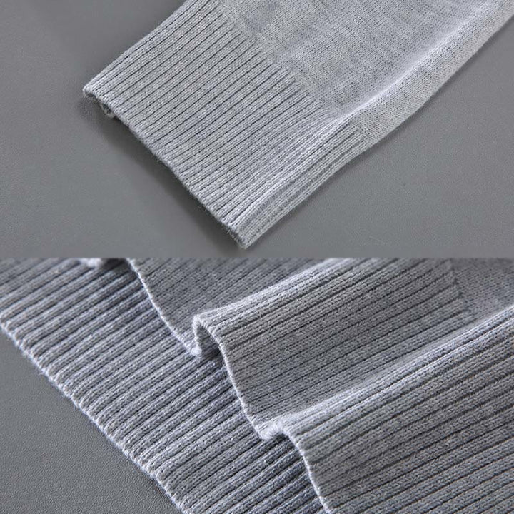 Pull ras du cou à manches longues en pur coton thermique à motif côtelé Buddha Stones pour homme - image 9