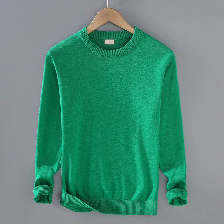 Pull ras du cou à manches longues en pur coton thermique à motif côtelé Buddha Stones pour homme - SpringGreen - US/UK/AU42，EU52 (3XL) - image 12
