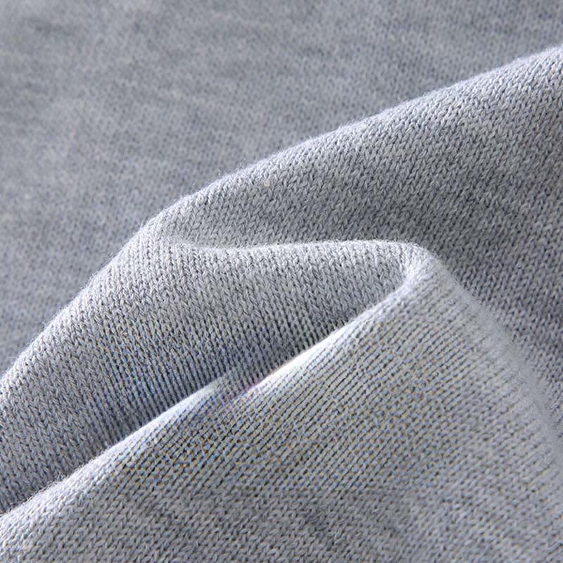 Pull à manches longues pour homme en coton à col en V et motif Buddha Stones, couleur unie, design simple - image 3