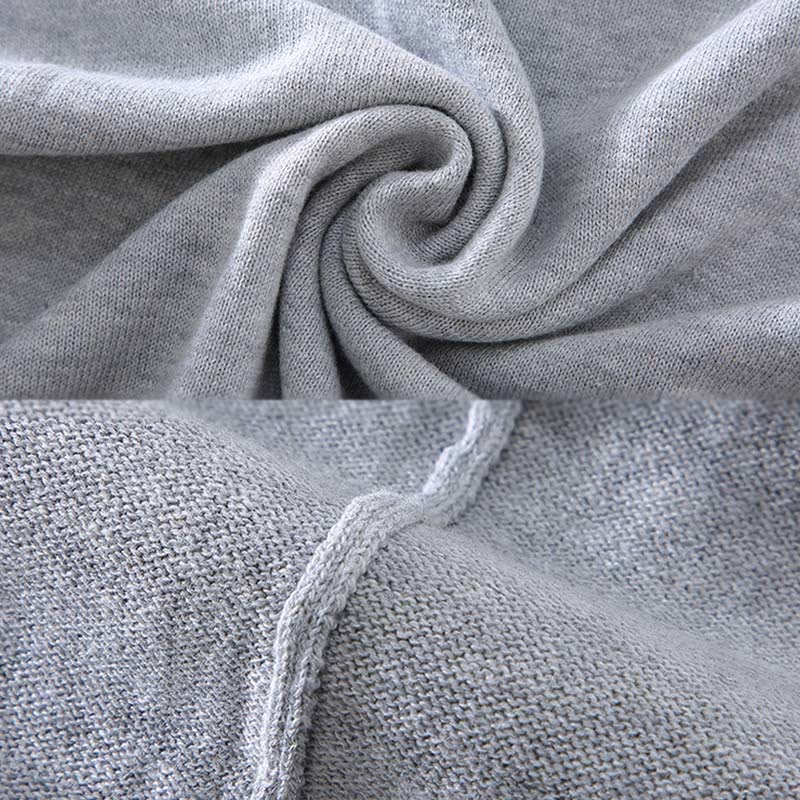 Pull à manches longues pour homme en coton à col en V et motif Buddha Stones, couleur unie, design simple - image 5