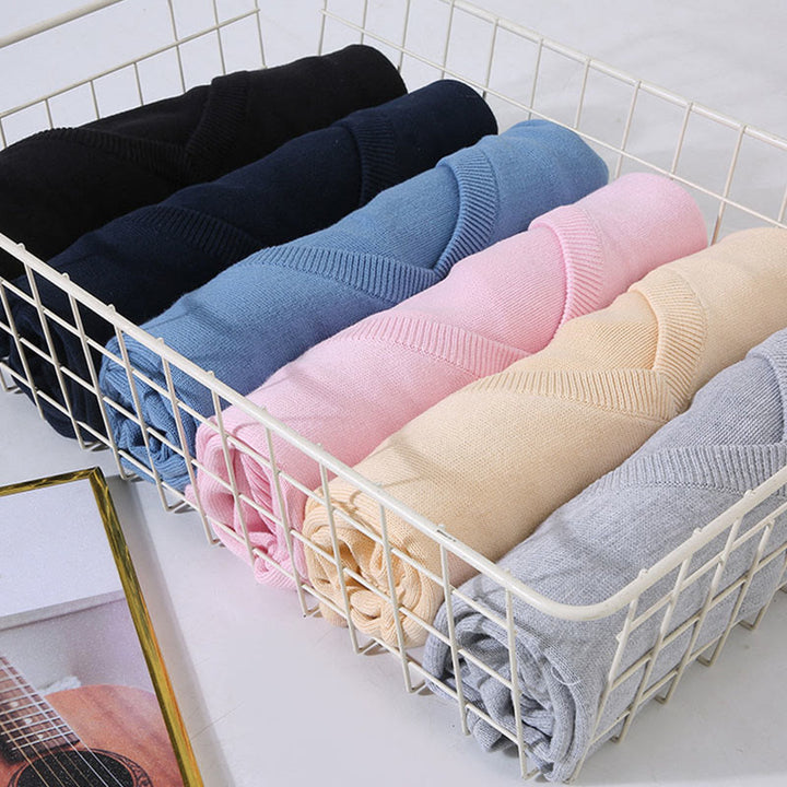 Pull à manches longues pour homme en coton à col en V et motif Buddha Stones, couleur unie, design simple - image 14