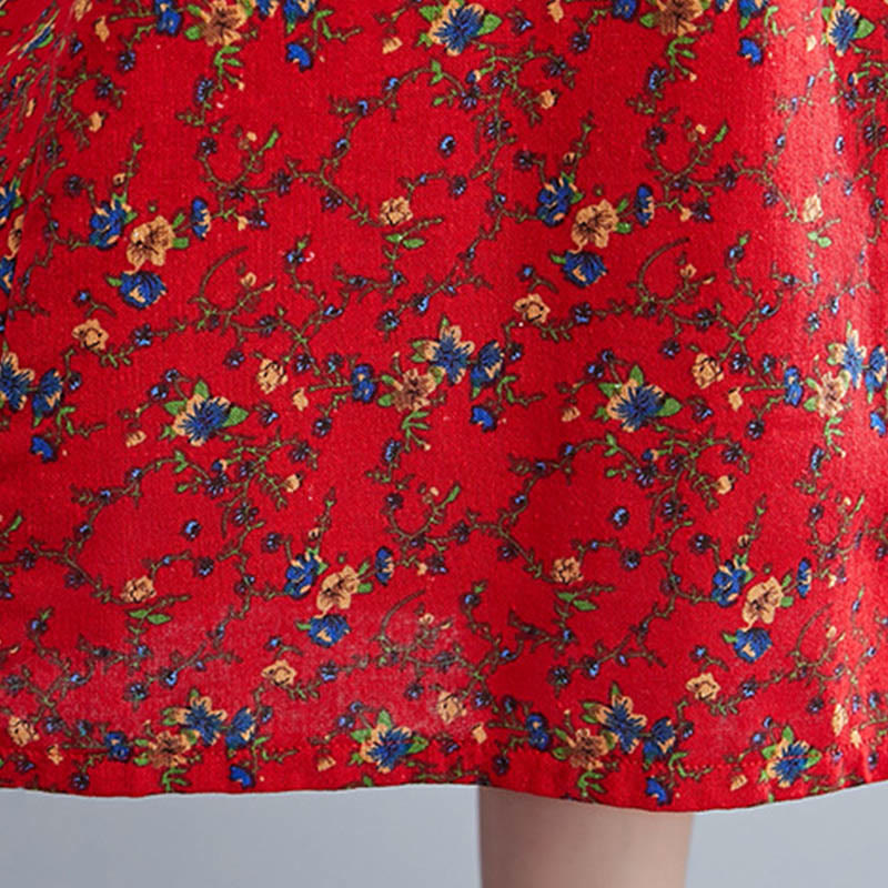 Robe mi-longue à manches longues et cordon de serrage pour femme, motif Buddha Stones Commute, en coton, avec poches - image 28