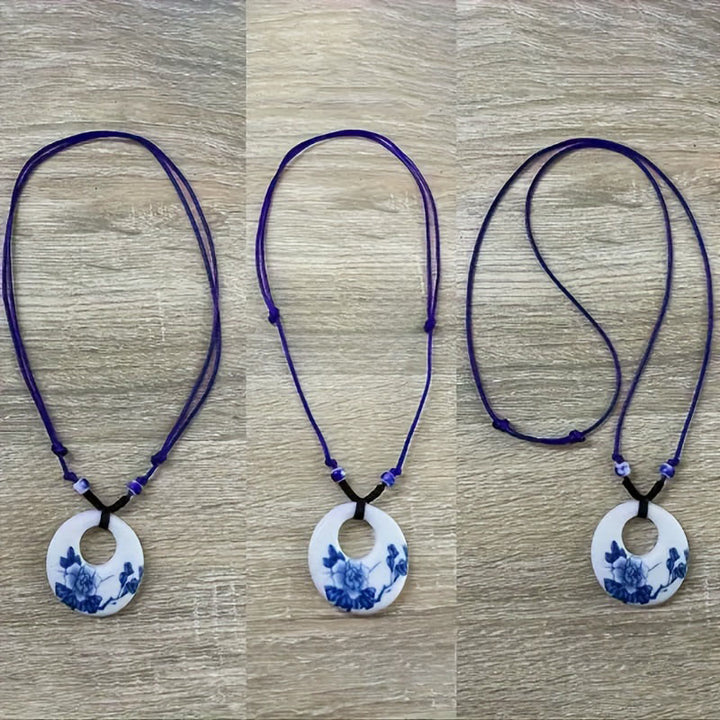 Collier en céramique avec pendentif d'illumination, Buddha Stones, pivoine ethnique, fleurs de pêcher, symbole de lotus - image 15