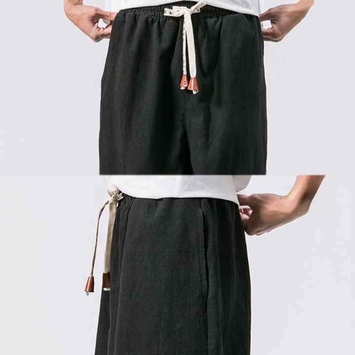 Pantalon sarouel simple en coton avec cordon de serrage et poches pour homme Buddha Stones - image 16