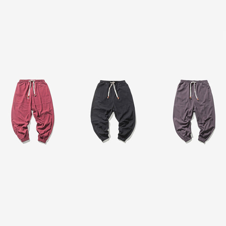 Pantalon harem en coton uni à cordon de serrage et poches pour homme, motif Buddha Stones - image 22