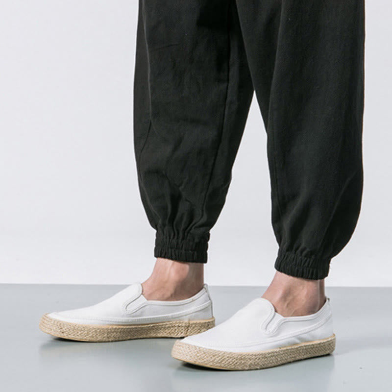 Pantalon harem en coton uni à cordon de serrage et poches pour homme, motif Buddha Stones - image 15