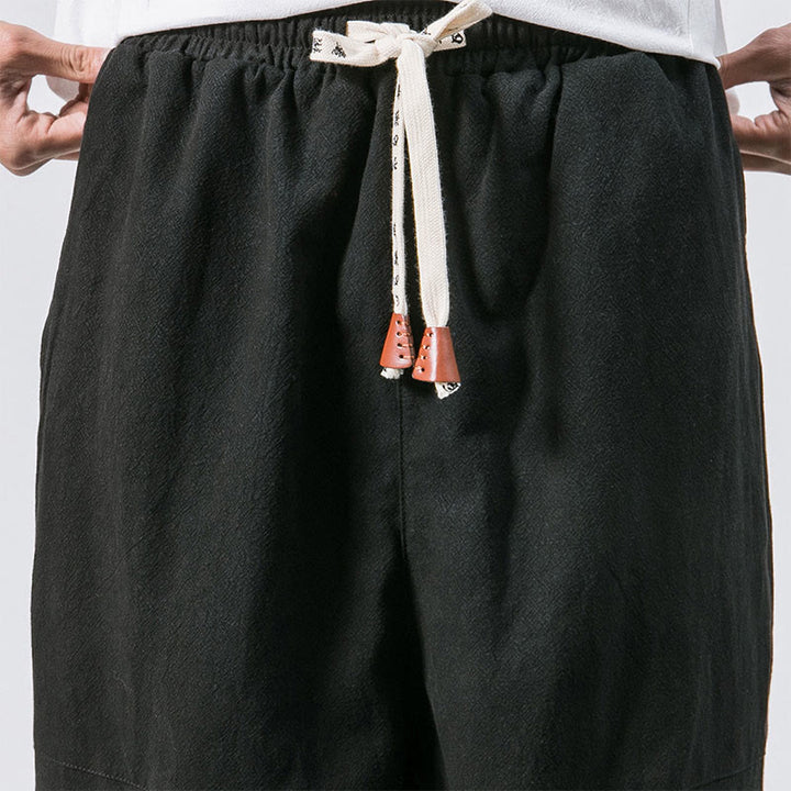 Pantalon harem en coton uni à cordon de serrage et poches pour homme, motif Buddha Stones - image 14