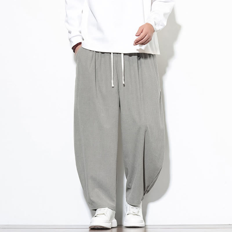 Pantalon sarouel Buddha Stones pour homme, uni, en pur coton côtelé, longueur cheville, avec poches - image 15