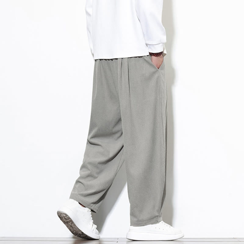 Pantalon sarouel Buddha Stones pour homme, uni, en pur coton côtelé, longueur cheville, avec poches - image 11