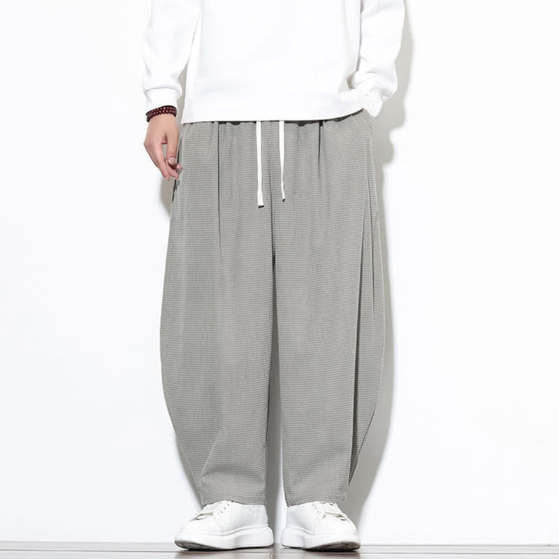 Pantalon sarouel Buddha Stones pour homme, uni, en pur coton côtelé, longueur cheville, avec poches - image 14