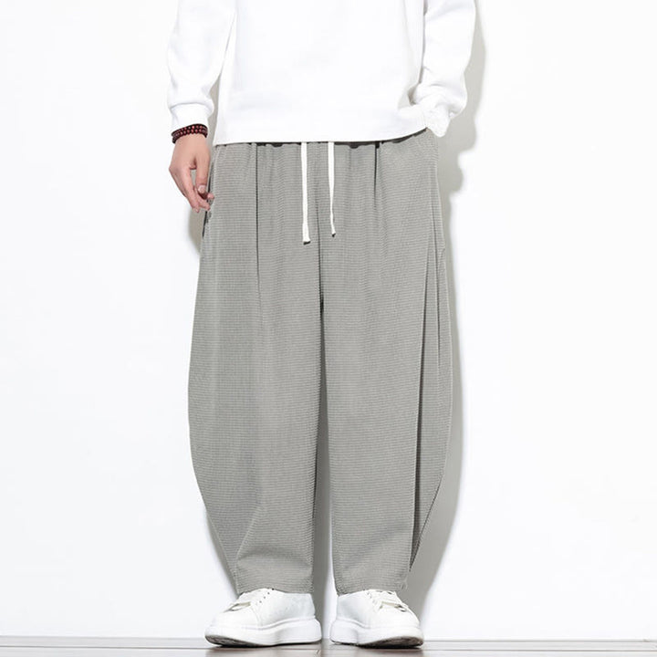 Pantalon sarouel Buddha Stones pour homme, uni, en pur coton côtelé, longueur cheville, avec poches - image 14