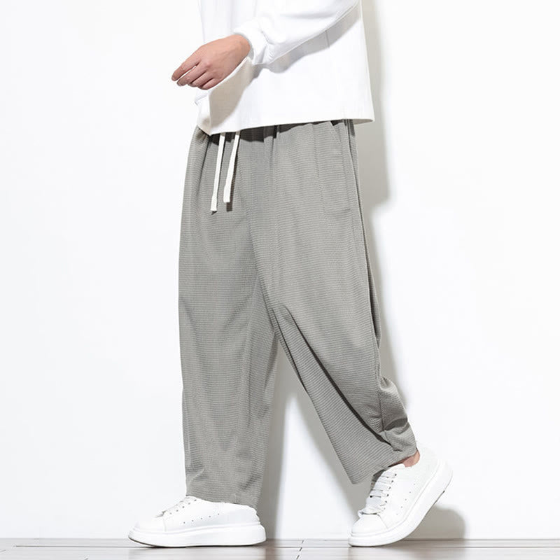 Pantalon sarouel Buddha Stones pour homme, uni, en pur coton côtelé, longueur cheville, avec poches - image 12