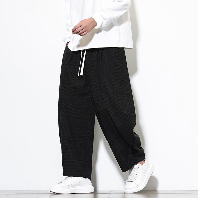 Pantalon sarouel Buddha Stones pour homme, uni, en pur coton côtelé, longueur cheville, avec poches - image 21