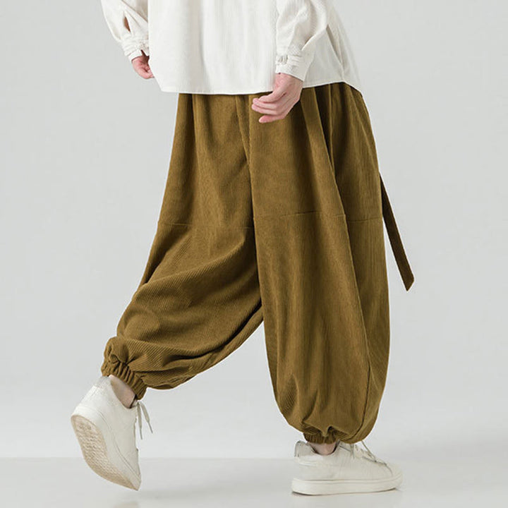 Pantalon Buddha Stones d'hiver en velours côtelé pur coton pour homme, couleur unie, avec poches - image 21