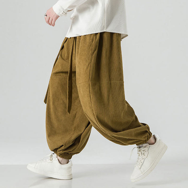 Pantalon Buddha Stones d'hiver en velours côtelé pur coton pour homme, couleur unie, avec poches - image 20