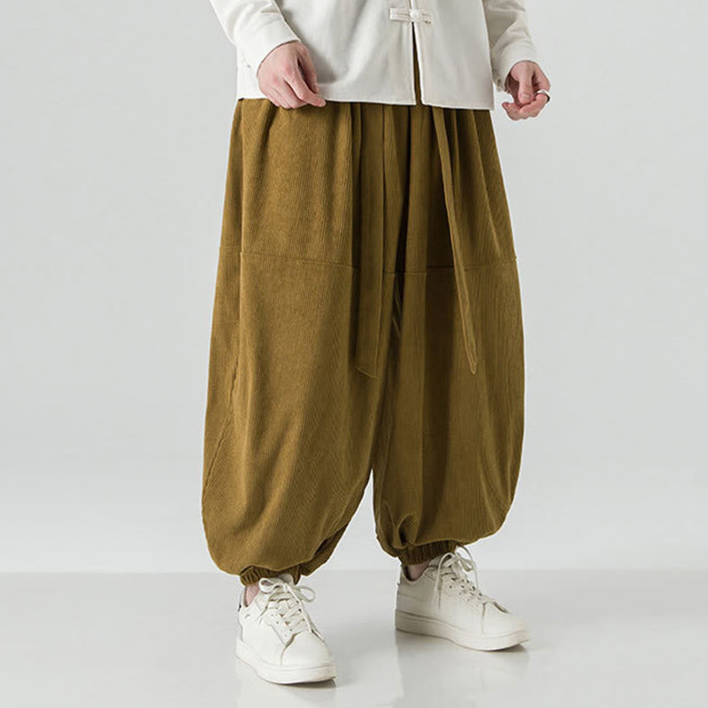 Pantalon Buddha Stones d'hiver en velours côtelé pur coton pour homme, couleur unie, avec poches - image 22