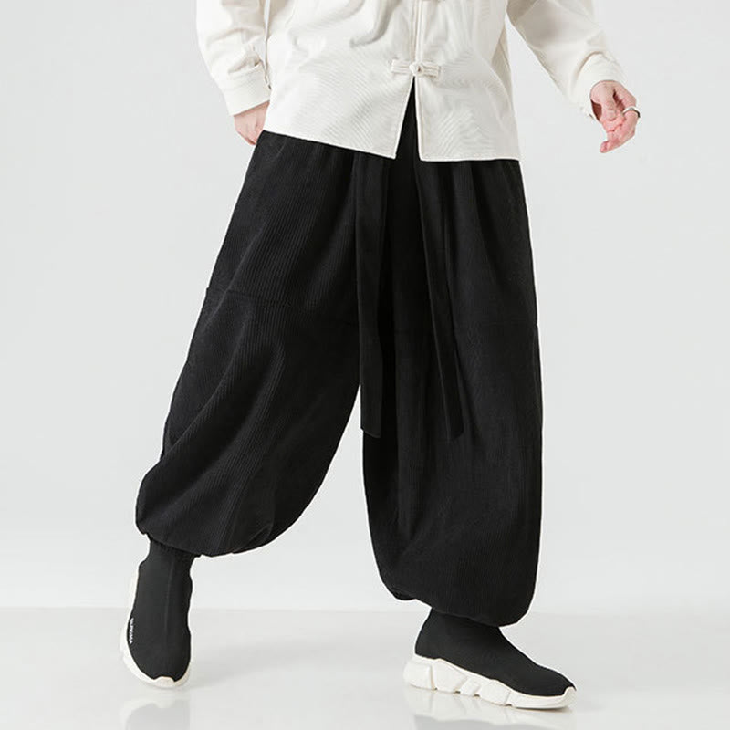 Pantalon Buddha Stones d'hiver en velours côtelé pur coton pour homme, couleur unie, avec poches - image 11