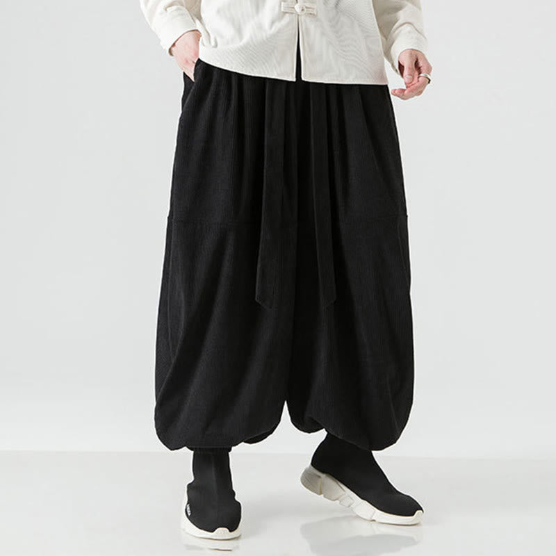 Pantalon Buddha Stones d'hiver en velours côtelé pur coton pour homme, couleur unie, avec poches - image 14