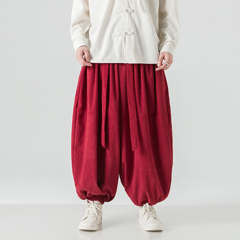 Pantalon Buddha Stones d'hiver en velours côtelé pur coton pour homme, couleur unie, avec poches - image 30