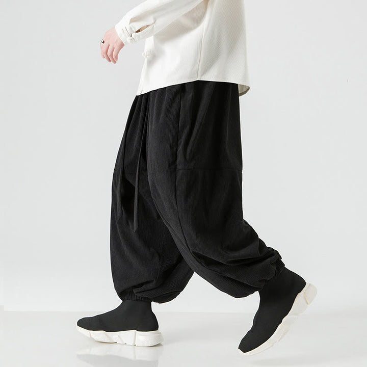 Pantalon Buddha Stones d'hiver en velours côtelé pur coton pour homme, couleur unie, avec poches - image 15