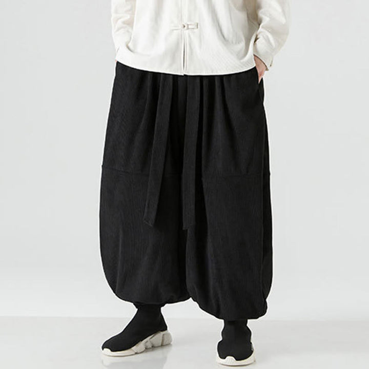 Pantalon Buddha Stones d'hiver en velours côtelé pur coton pour homme, couleur unie, avec poches - image 10