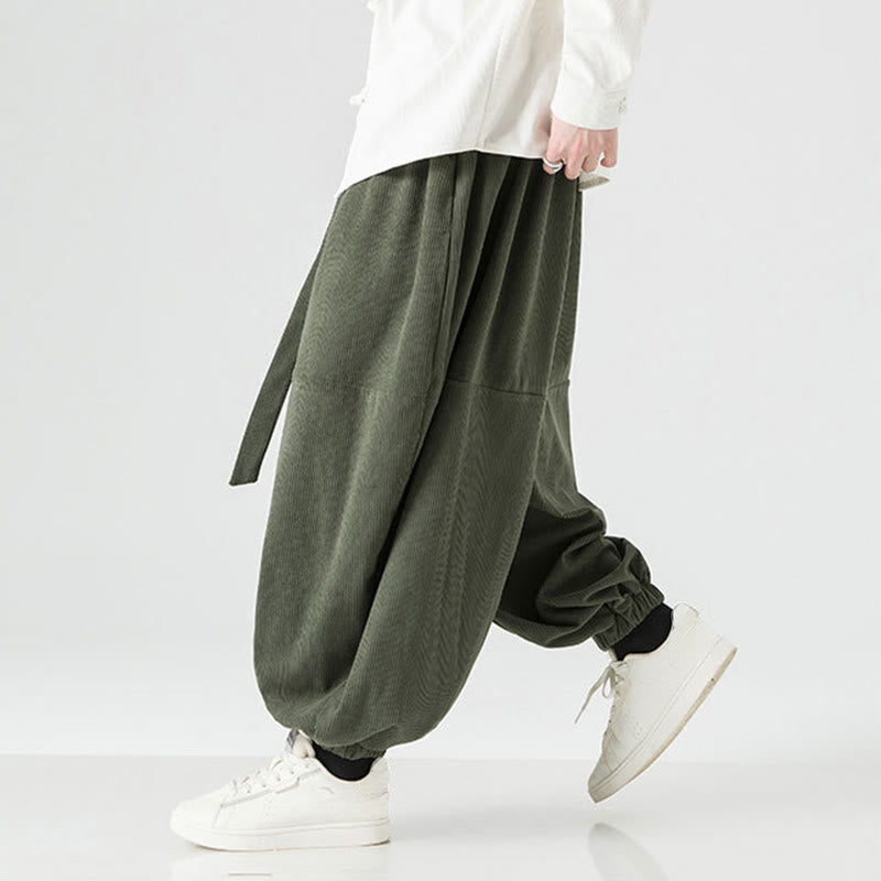 Pantalon Buddha Stones d'hiver en velours côtelé pur coton pour homme, couleur unie, avec poches - image 5