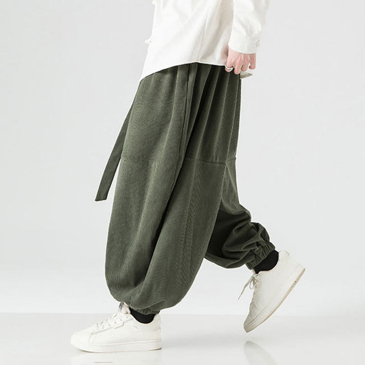 Pantalon Buddha Stones d'hiver en velours côtelé pur coton pour homme, couleur unie, avec poches - image 5