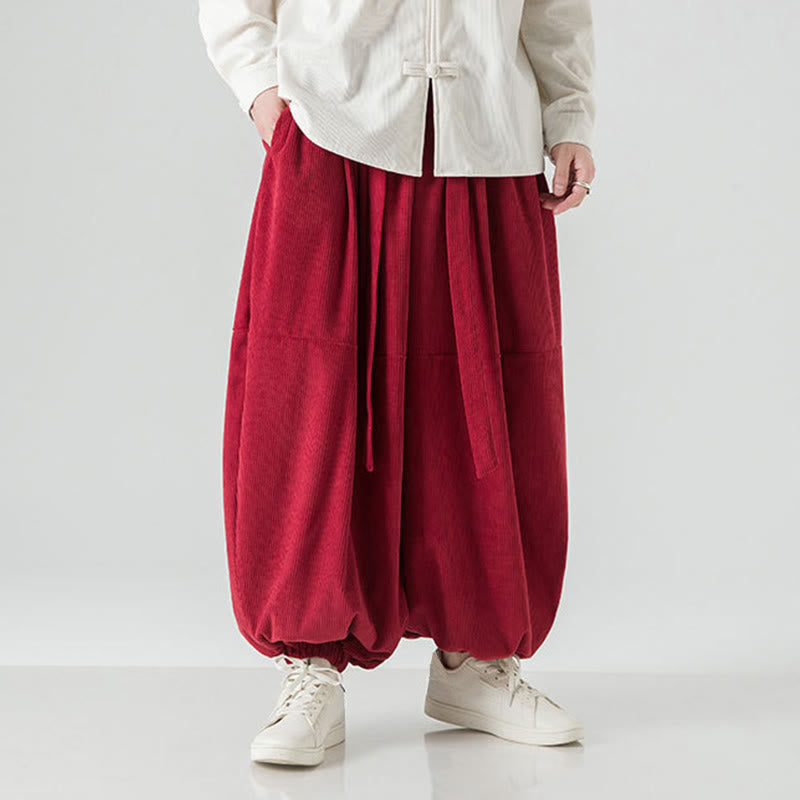 Pantalon Buddha Stones d'hiver en velours côtelé pur coton pour homme, couleur unie, avec poches - image 31