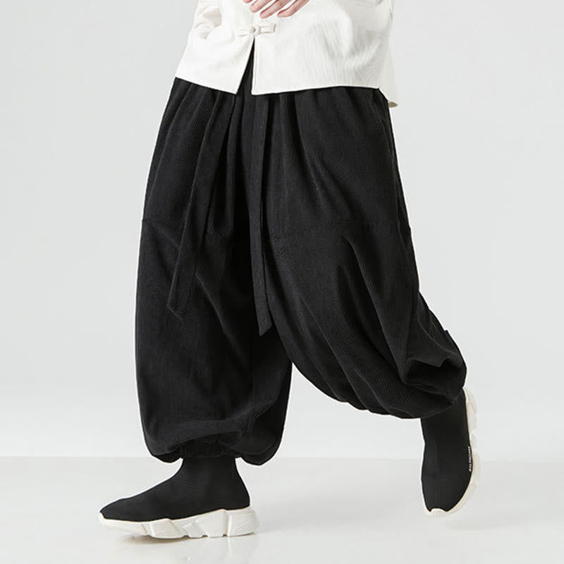 Pantalon Buddha Stones d'hiver en velours côtelé pur coton pour homme, couleur unie, avec poches - image 16