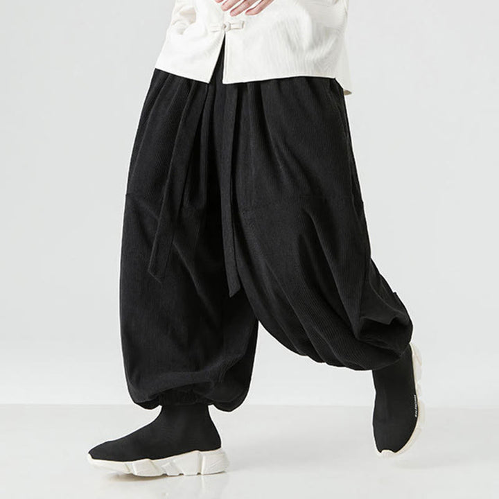 Pantalon Buddha Stones d'hiver en velours côtelé pur coton pour homme, couleur unie, avec poches - image 16
