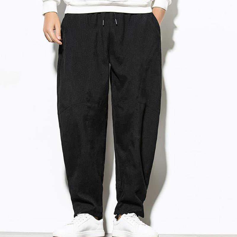 Pantalon fuselé en velours côtelé de coton pour homme avec poches, motif Buddha Stones Fall Pure Color - image 10