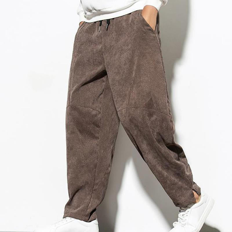 Pantalon fuselé en velours côtelé de coton pour homme avec poches, motif Buddha Stones Fall Pure Color - image 29