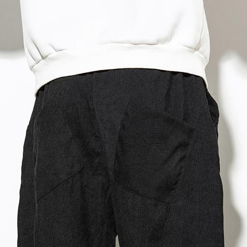 Pantalon fuselé en velours côtelé de coton pour homme avec poches, motif Buddha Stones Fall Pure Color - image 19