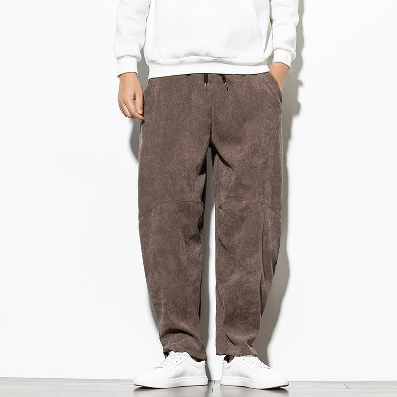 Pantalon fuselé en velours côtelé de coton pour homme avec poches, motif Buddha Stones Fall Pure Color - image 23