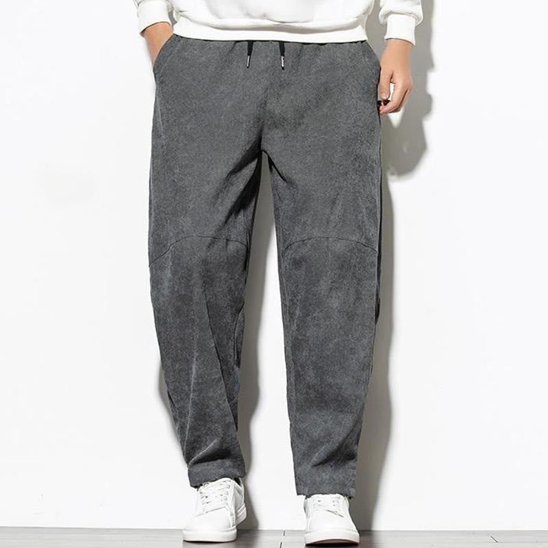 Pantalon fuselé en velours côtelé de coton pour homme avec poches, motif Buddha Stones Fall Pure Color - image 7