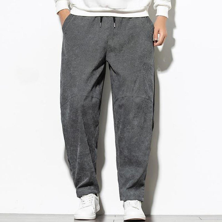 Pantalon fuselé en velours côtelé de coton pour homme avec poches, motif Buddha Stones Fall Pure Color - image 7