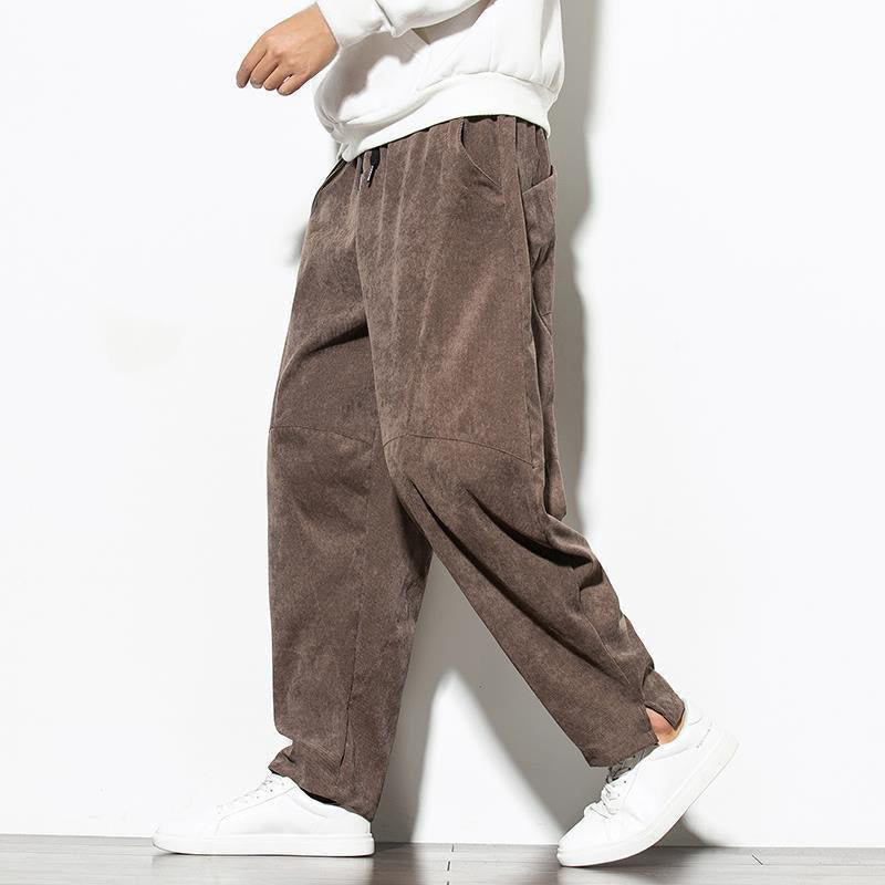 Pantalon fuselé en velours côtelé de coton pour homme avec poches, motif Buddha Stones Fall Pure Color - image 25
