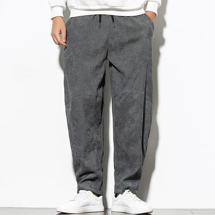 Pantalon fuselé en velours côtelé de coton pour homme avec poches, motif Buddha Stones Fall Pure Color - image 5