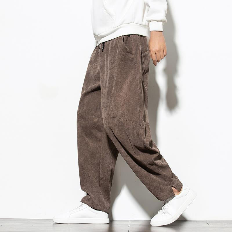 Pantalon fuselé en velours côtelé de coton pour homme avec poches, motif Buddha Stones Fall Pure Color - Chocolat - US/UK/AU46，EU56 (5XL) - image 22