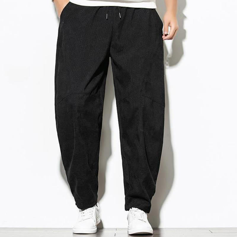 Pantalon fuselé en velours côtelé de coton pour homme avec poches, motif Buddha Stones Fall Pure Color - image 11
