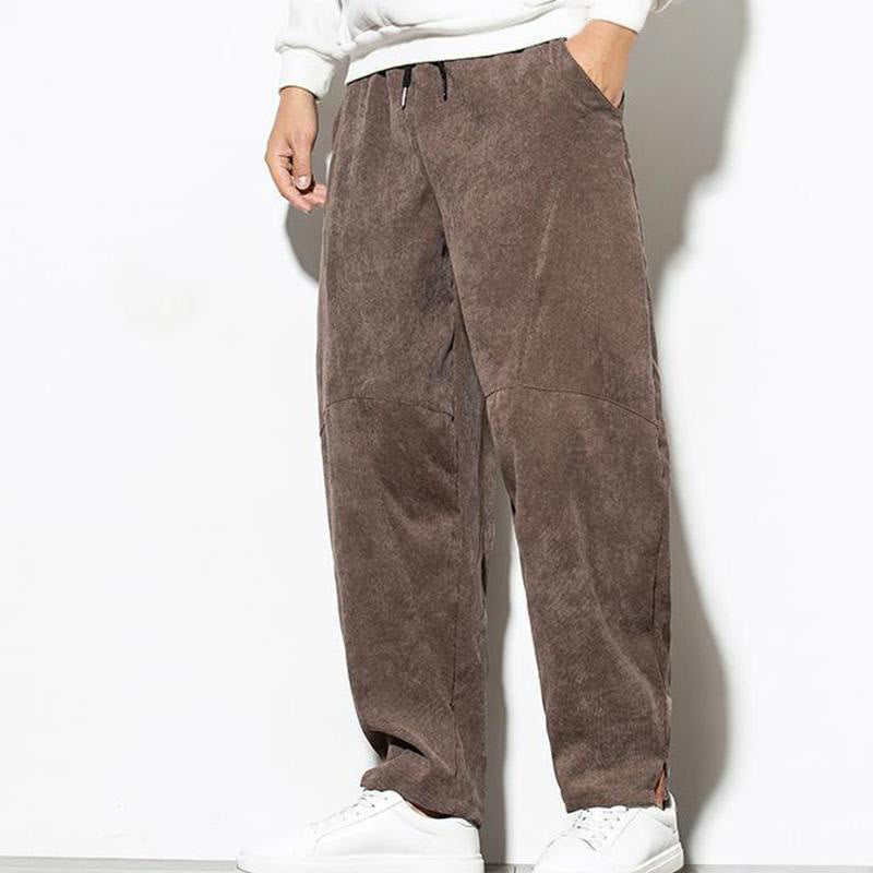 Pantalon fuselé en velours côtelé de coton pour homme avec poches, motif Buddha Stones Fall Pure Color - image 27