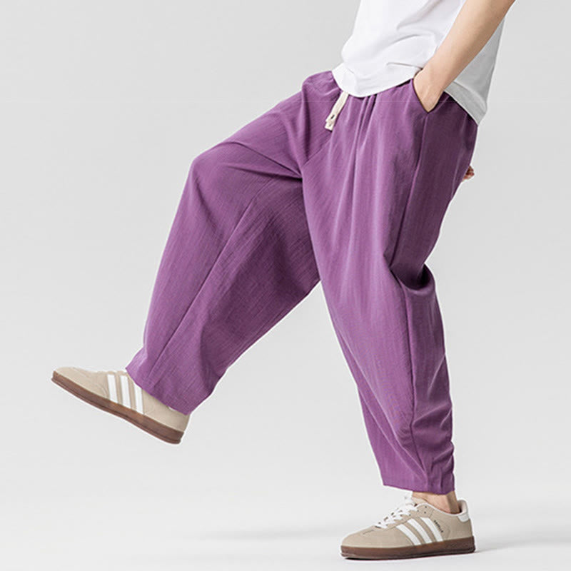 Pantalon d'été en coton à cordon de serrage pour homme, longueur cheville, avec poches, motif Buddha Stones - image 33