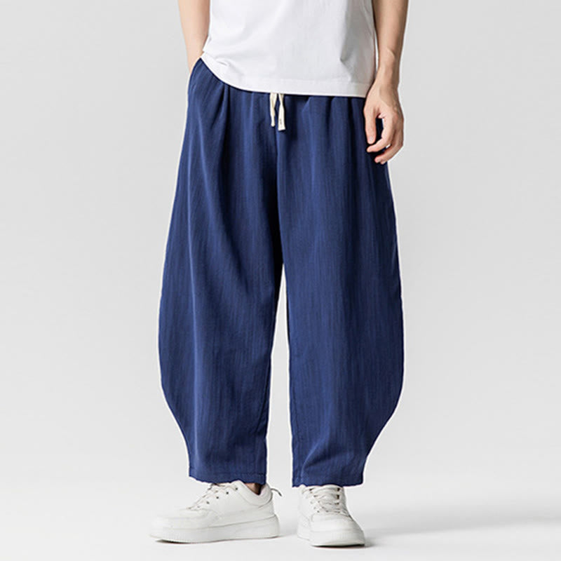 Pantalon d'été en coton à cordon de serrage pour homme, longueur cheville, avec poches, motif Buddha Stones - image 1