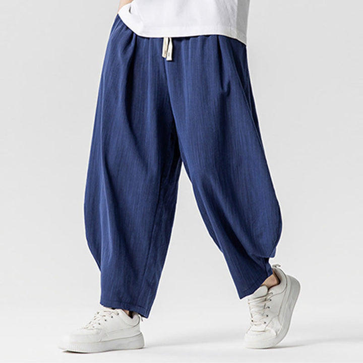 Pantalon d'été en coton à cordon de serrage pour homme, longueur cheville, avec poches, motif Buddha Stones - image 3