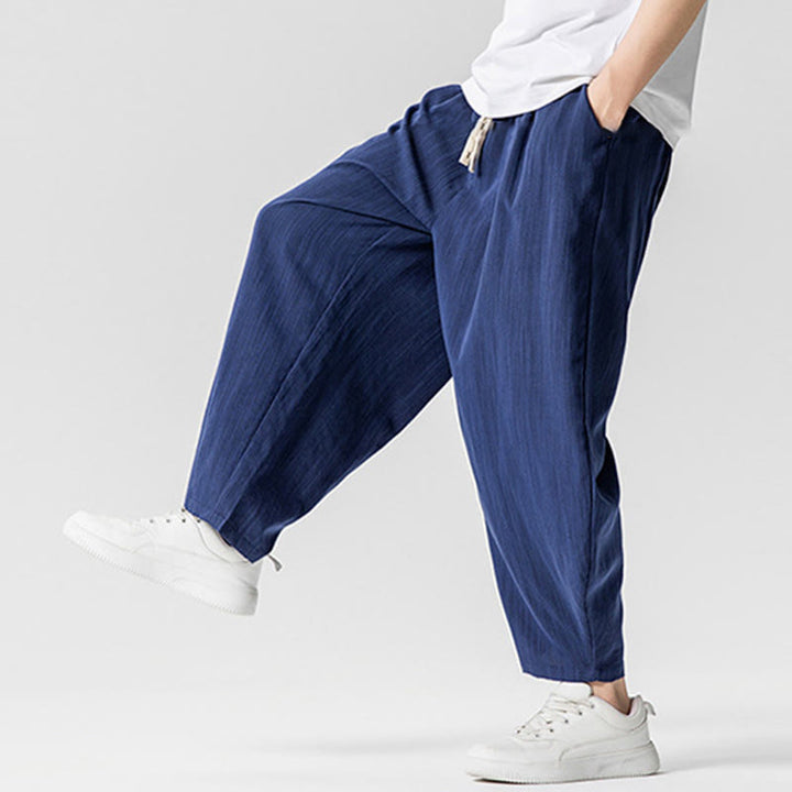 Pantalon d'été en coton à cordon de serrage pour homme, longueur cheville, avec poches, motif Buddha Stones - image 6
